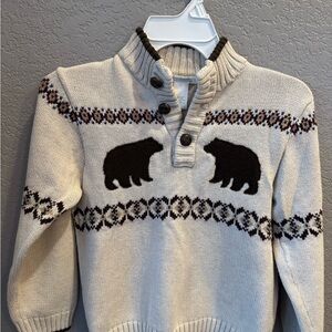 Janie and Jack Cream Bear Sweater